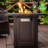 Outdoor Propane Fire Pit Table,50,000BTU, Outside Gas Dinning Fire Table With Lid, Rattan & Wicker-Look, Lava Stone,ETL Certification, With Adjustable Flame Apply To Garden Patio Backyard