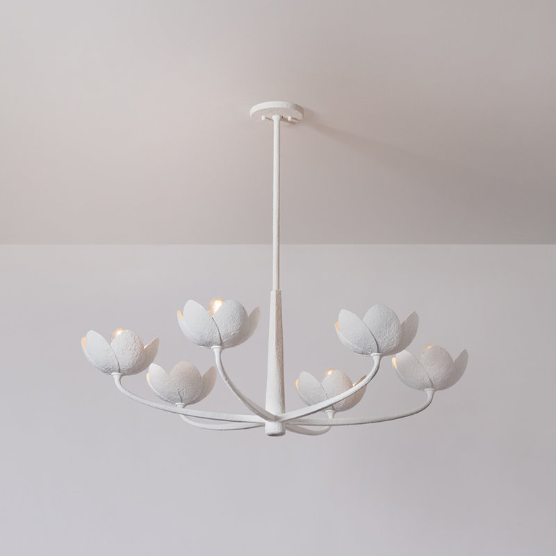 ARCATA Chandelier, White, 15" H x 36.50" W x 36.50" D