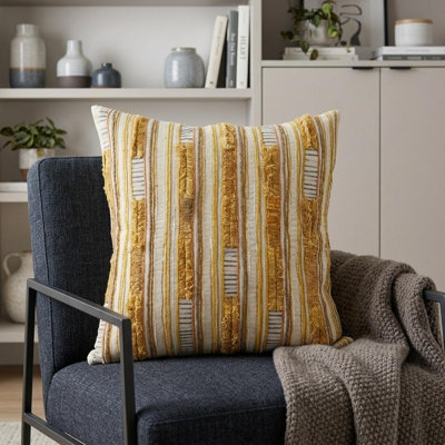Coussin 18 "en coton beige