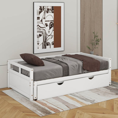 Lit de jour en bois avec couchette, Lit de jour extensible avec couchette