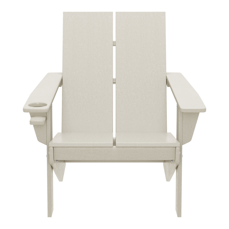 Chaise Adirondack moderne en poly (ensemble de 2), noir, Beige