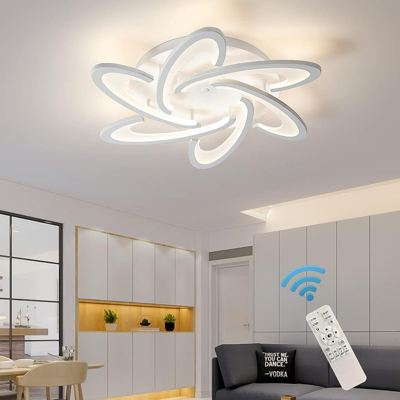 Modern 6-Light 64cm LED Flush Mount, White