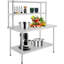 Table de travail en acier inoxydable, table de préparation robuste avec tablette supérieure-1032691209