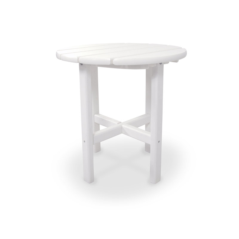 Table d'appoint ronde POLYWOOD de 18 po par Ivy Terrace, Blanc
