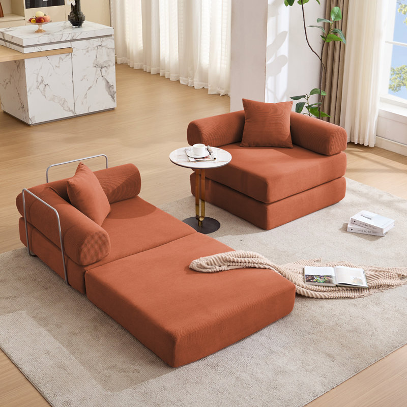 Canapé-lit modulaire pour appartement, Orange