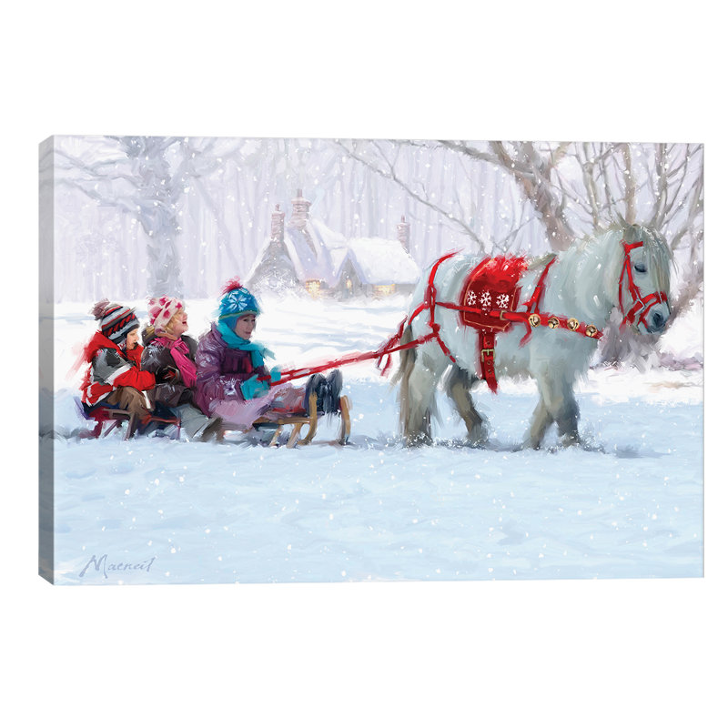Christmas Pony Ride by The Macneil Studio - Wrapped Canvas Painting, 66.04 cm H x 45.72 cm W x 1.91 cm D