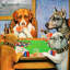 A Friend in Need (Poker Dogs), 1903 Framed Print on Canvas-1007309606