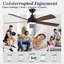 52in Ceiling Fan Light with Remote Quiet Dining Room Lighting Adjustable Wind Speed
