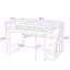 Lit mezzanine en bois avec tablettes de rangement et espace sous le lit-657029881