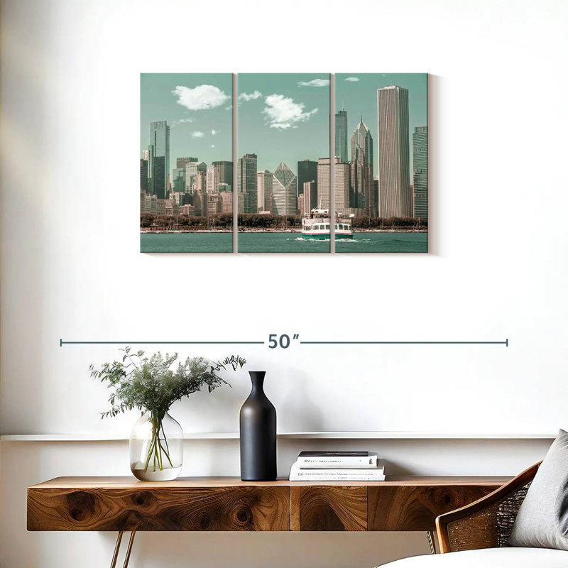 Style rétro Sirci Chicago Skyline, H 20 po x l 33 po