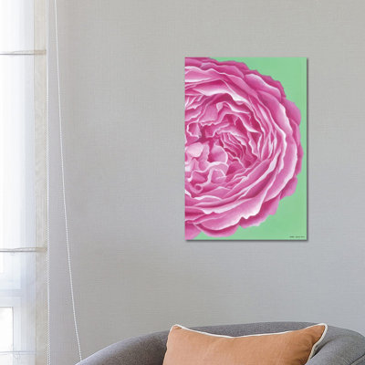 Pink Rose 1 Piece Wrapped Canvas Painting