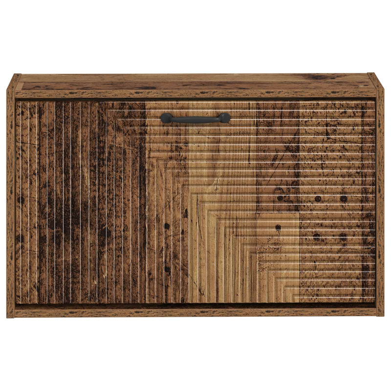 Flip Down Shoe Storage, 43 cm H x 71 cm W x 17 cm D, Old Wood