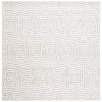 Tapis argenté / ivoire tissé à la main Tyishia
