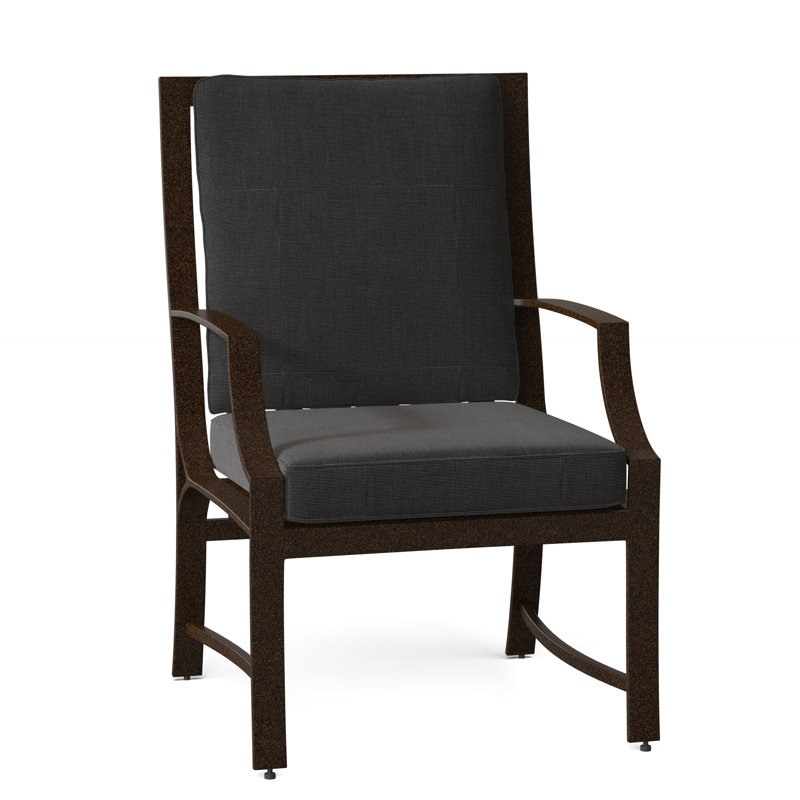 Seal Cove Outdoor Dining Armchair, Chestnut Brown, Denver Scarlett Sunbrella®