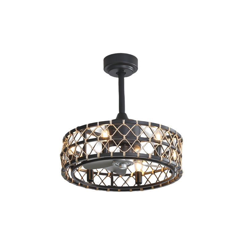 Ventilateur de plafond industriel en cage 18 "avec télécommande et lumière Delbert