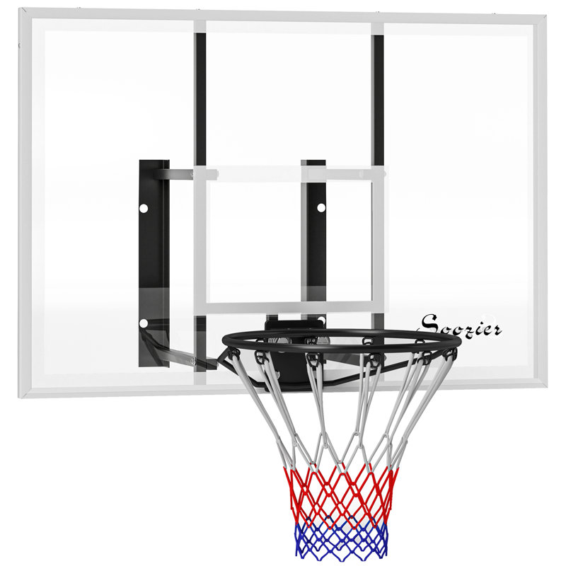 Panier de basket mural avec panneau incassable, blanc