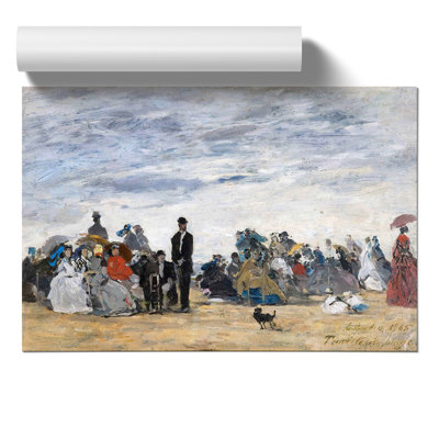 Beach at Trouville by Eugene Boudin - Frameless Print