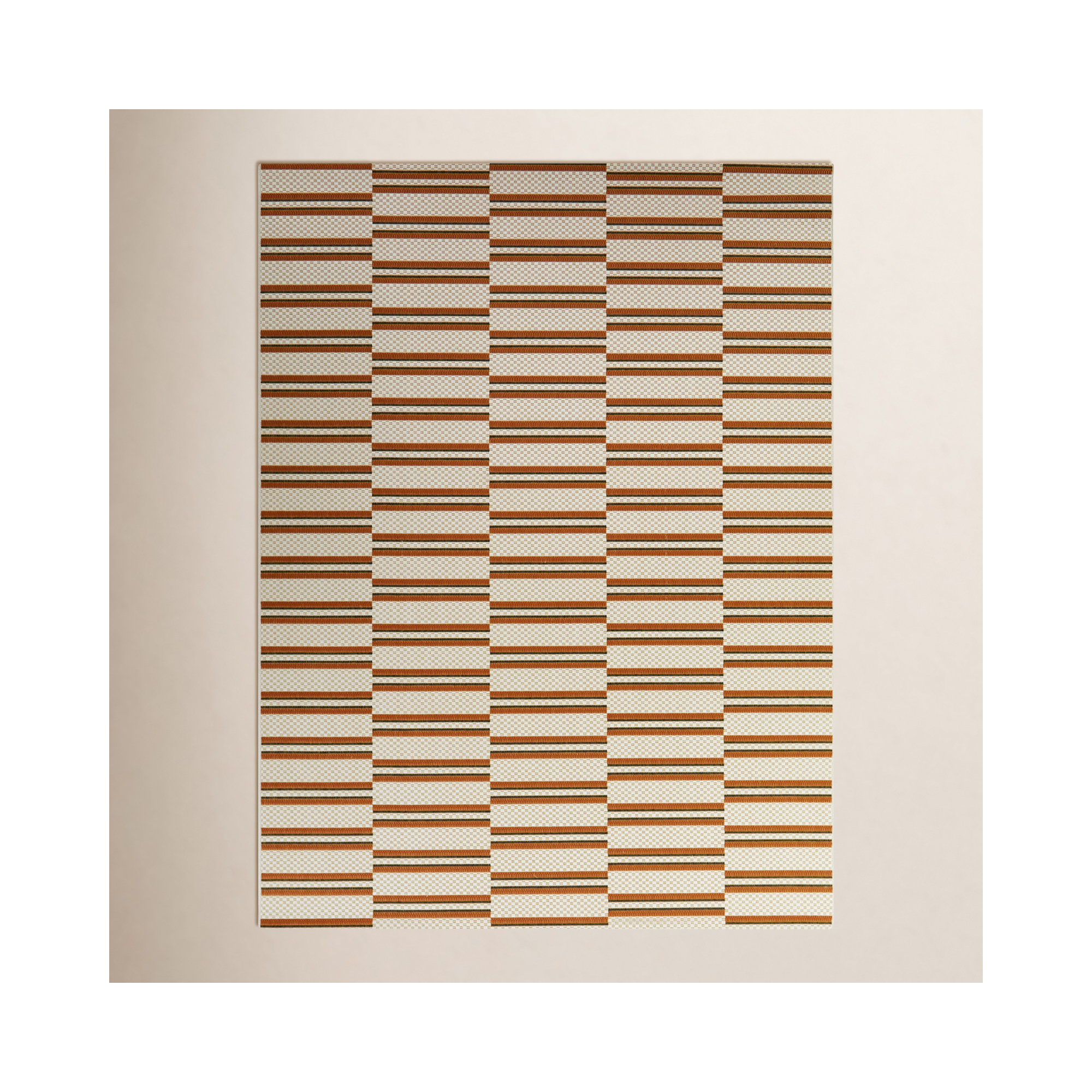 Carlos Orange Indoor/Outdoor Rug, Rectangle 5'3" x 7'