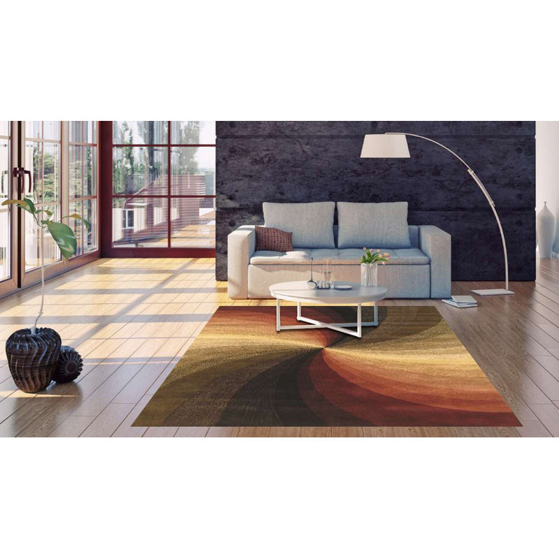 Tapis d'intérieur / rectangulaire multicolore touffeté à la main durable et élégant, Rectangle 9 pi 6 po x 13 pi 6 po