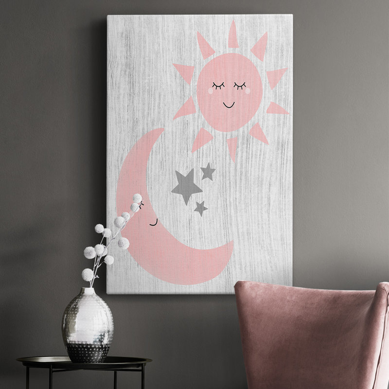 Toile tendue avec châssis Sun and Moon, H 60 po x l 40 po x P 1 po