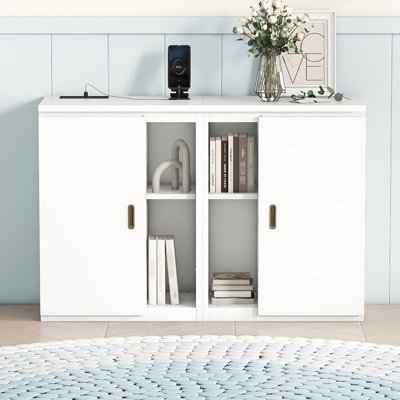 Grand lit avec rangement et ports - Pratique pour le bureau à domicile