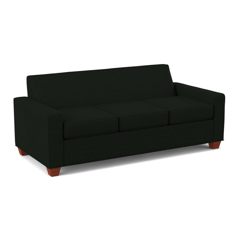 Avery 80" Square Arm Sofa with Reversible Cushions, BM Cherry, Dorset Black
