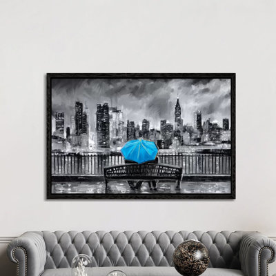 NY In Love In Blue by P.D. Moreno - Print on Canvas