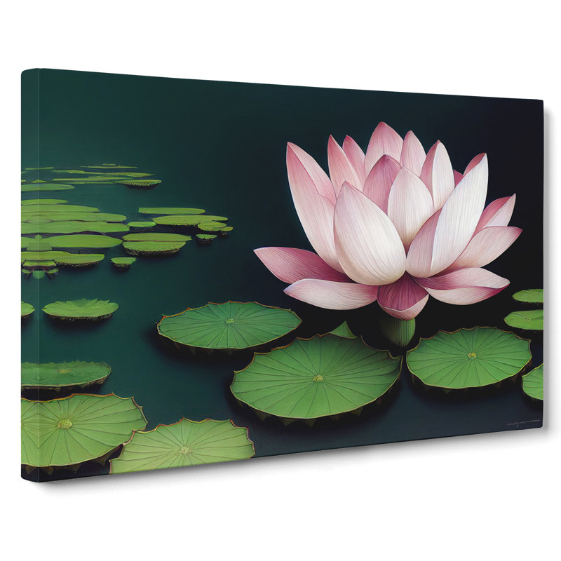 Effervescent Lotus Flower - Wrapped Canvas, 40cm H x 60cm W x 3cm D