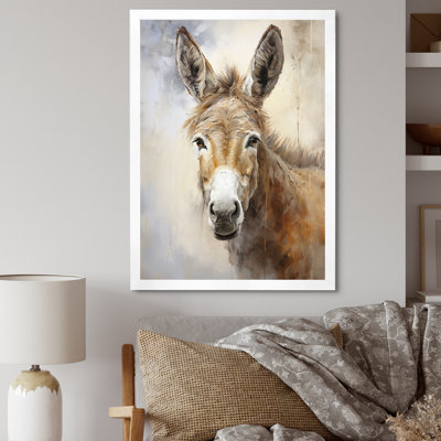 Soph sophistiqué Donkey Portrait II - Donkey, reproduction d'art sur toile encadrée