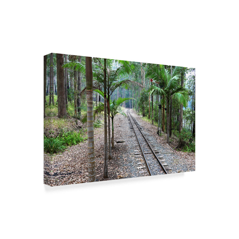 Tranquil Forest Train Tracks Canvas Art, 16 x 24