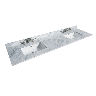 80 Marble Material 2 Double Bathroom Vanity Top Yes Sink