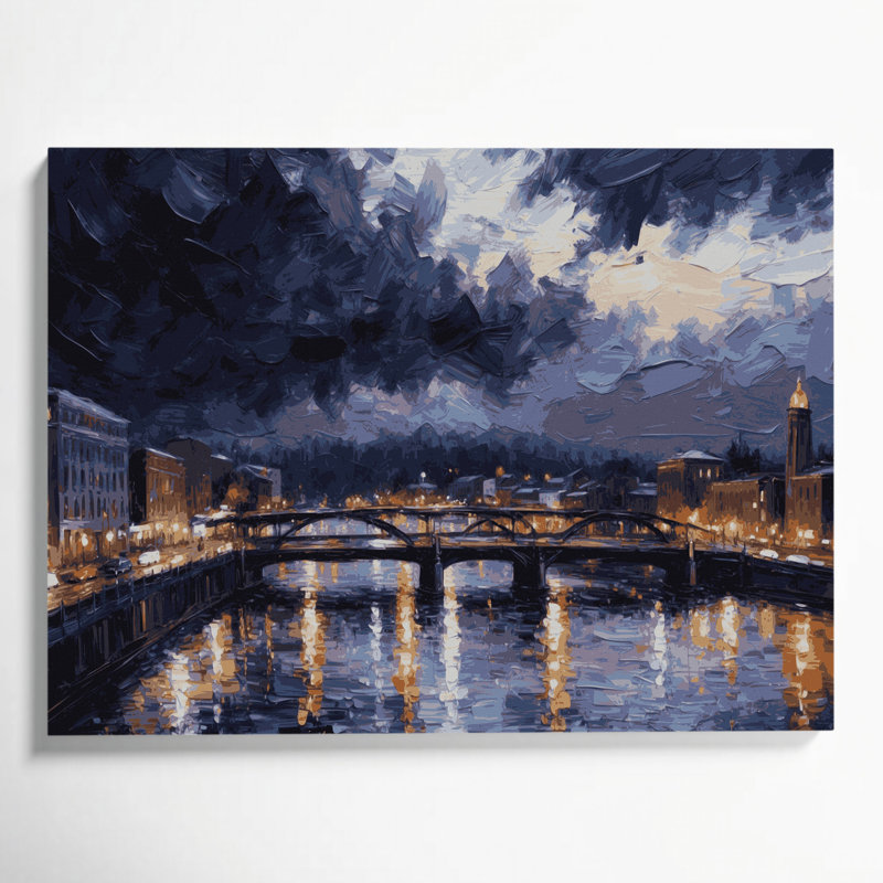 Art mural sur toile avec cités Portland, H 16 po x l 20 po