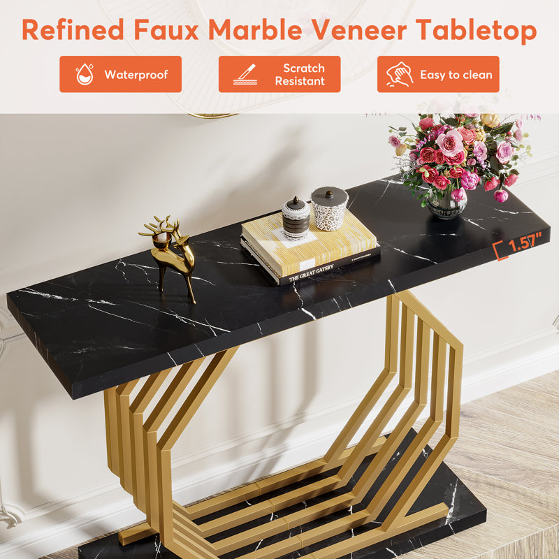 Kianalee 39.37'' Console Table, Black