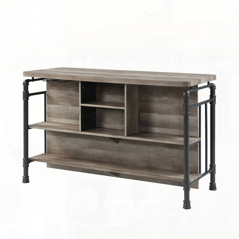 Table robuste à hauteur de comptoir avec plateau et tablette supportant le poids