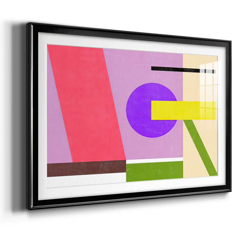 Composition de couleurs, cadre IV, impression encadrée avec verre biseauté mat et verre, Noir, H 27 po x l 39 po x P 1,5 po
