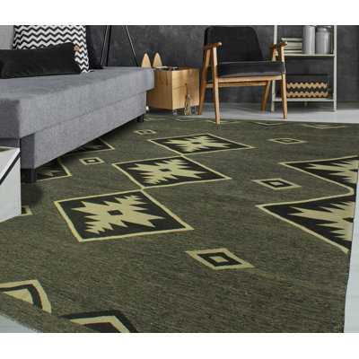 Tapis gris anthracite en laine noué à la main de conception unique 8 pi 4 po x 11 pi 6 po Alverson