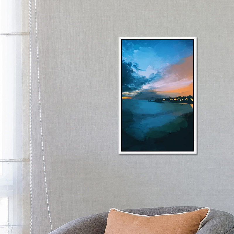 Laguna Sunset by Morgan Harper Nichols - Print on Canvas, 66.04cm H x 45.72cm W x 3.81cm D, White Floater Framed