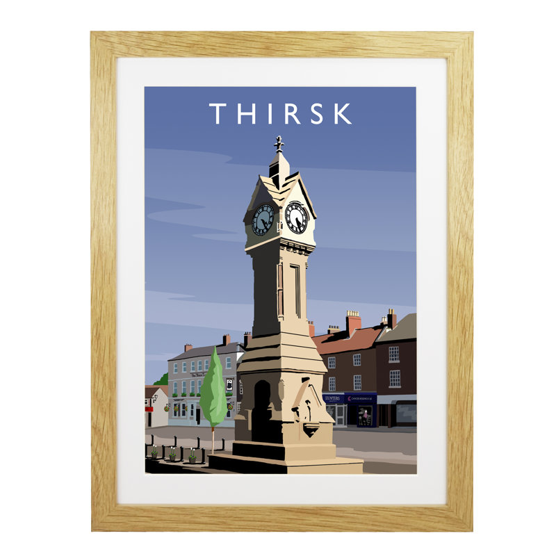 Thirsk 2 Portrait - Print, 50cm H x 40cm W x 3cm D, Oak Framed