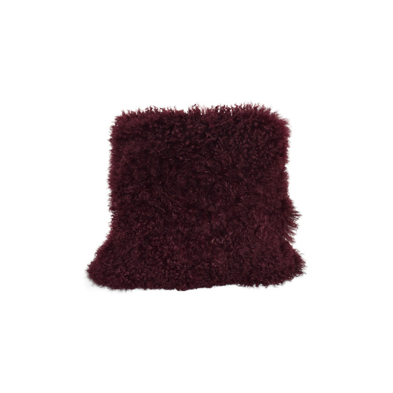 Tibetan Square Pillow Cover & Insert, Cabernet, Solid Color, 16" x 16"