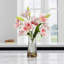 Arrangement de fleurs de lys tigré Real Touch dans un vase en verre transparent avec de l'eau artificielle (rose)-1127180042