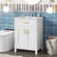 Meuble-lavabo de salle de bain avec lavabo en céramique, 2 portes à fermeture douce et 1 tiroir