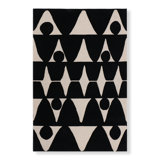Moroccan Area Rug in Black/Beige