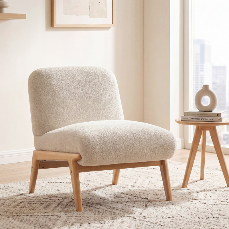 Upholstered Accent Chair, Beige