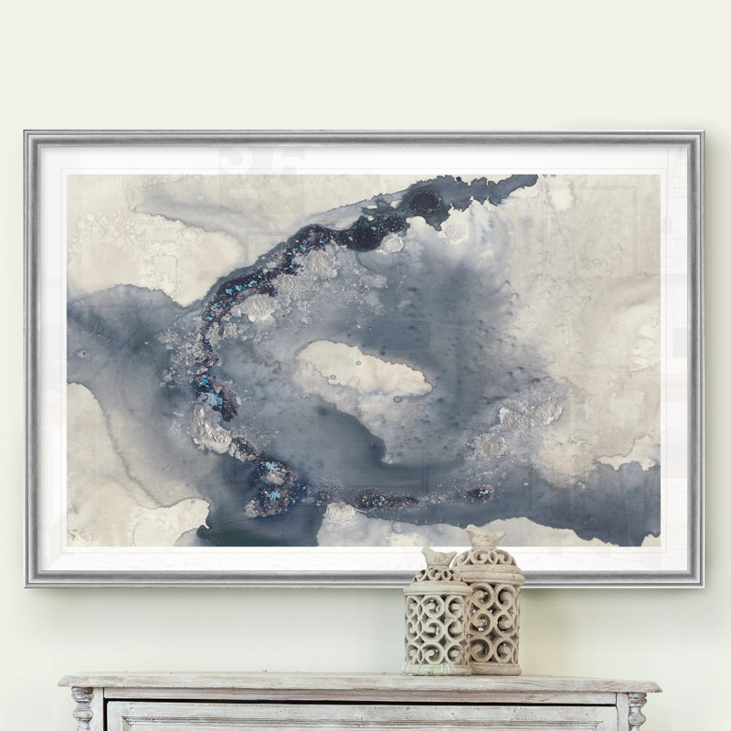 «Celestial Paynes II», reproduction sur toile, H 30,5 po x l 42,5 po x P 1,5 po, Cadre argenté