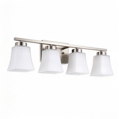 Éclairage pour meuble-lavabo en verre blanc Farmhouse Flared