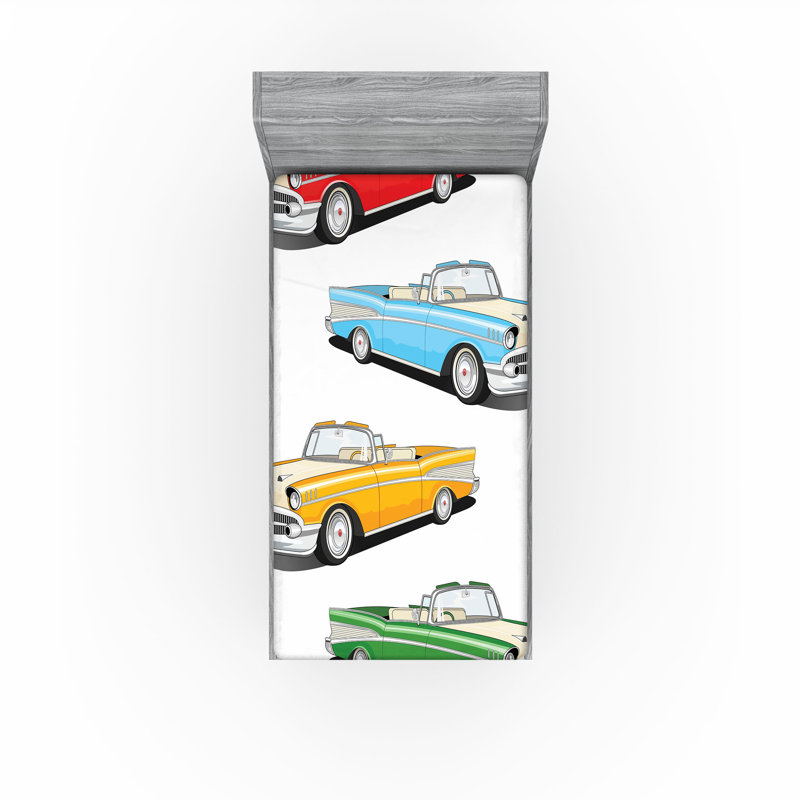 Multicolore Ambesonne, Drap-housse pour lit simple