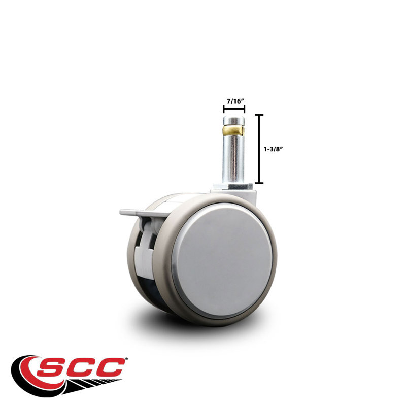 MRI Safe Caster with Brake and Grip Ring Stem