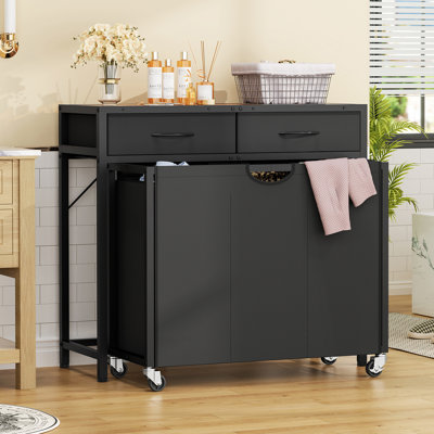 Laundry Hamper, Laundry Sorter, Laundry Baskets With 3 Section Pull-out Bags