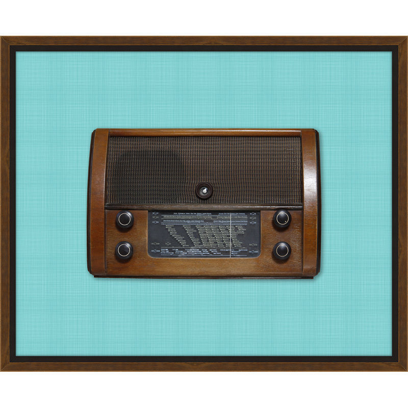 « rétro radio i », impression encadrée, Bleu
