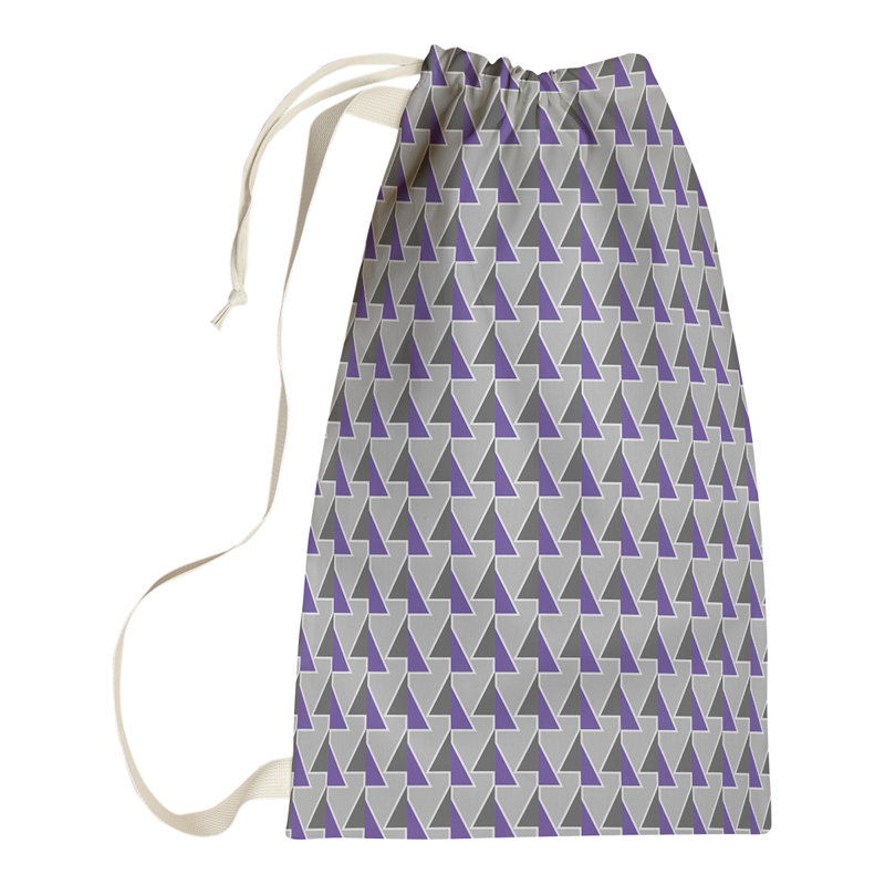 Jordao Fabric Laundry Bag with Handles, 29" H x 18" W x 1.5" D, Purple